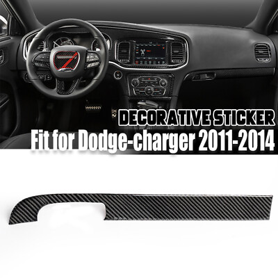 #ad 1x Carbon Fiber Dashboard Copilot Storage Box Cover Trim For Dodge Charger 11 14 $20.75