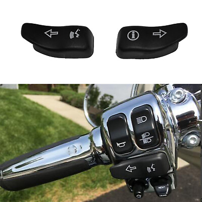 #ad Black Switch Turn Signal Extension Caps Fit For Harley Touring Glide 2016 2022 AU $19.94