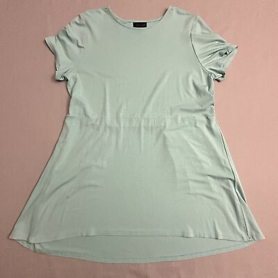 #ad J Jill Wearever Collection Seam Tunic Top Womens Medium M Aqua Teal Blue Shirt $9.78
