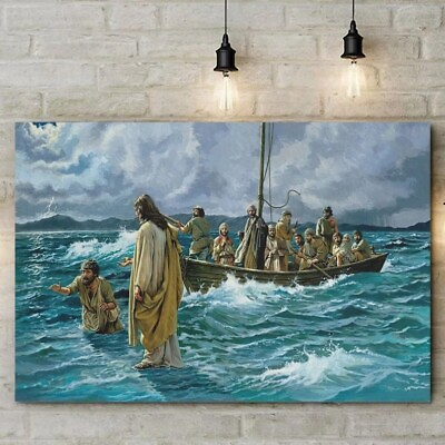 #ad Jesus Christ Walking On Water Poster God Poster $15.00