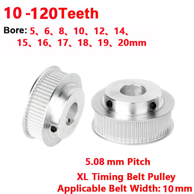#ad XL 10mm Timing Belt Drive Pulley 10 20 30 40 50 60 70 80 100 Teeth 4 20mm Bore $2.95