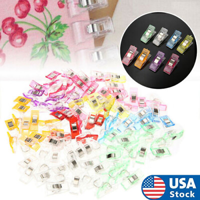 #ad 50 100PCS Pack Wonder Clips for Knitting Crafts Quilting Sewing Crochet US Gift $10.59