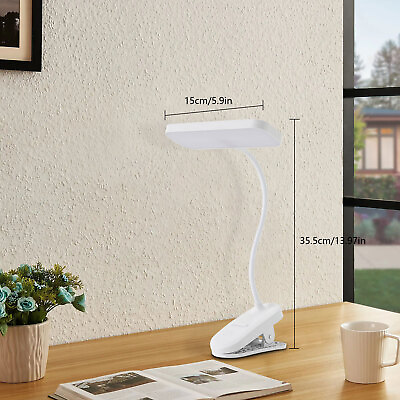 #ad Dimmable LED Desk Light Touch Sensor Table Bedside Reading Lamp USB Rechargeable $5.86