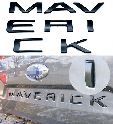 #ad 0.3 in Matte Black Tailgate Insert Letters Badge For MAVERICK Emblem 2022 2024 $20.88