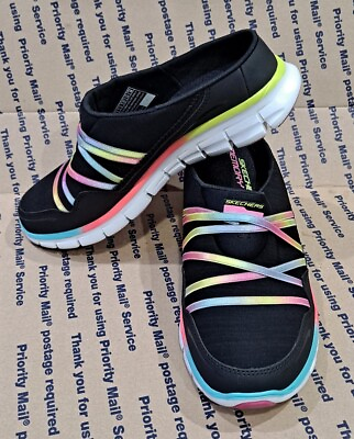 #ad New Skechers Memory Foam Dual Lite Black amp; Multicolor Shoes Women#x27;s Size 7 NWOB $24.99