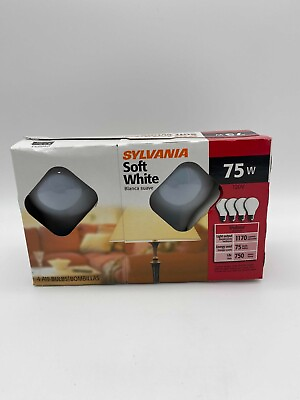 #ad NOS Sylvania Soft White 75w 4 Pack A19 Light Bulbs Made in the USA $12.00