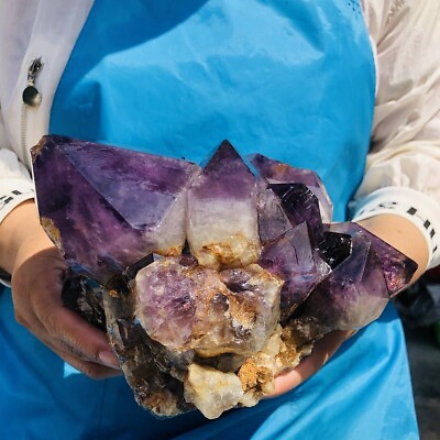 #ad 5.78LB Natural Amethyst Cluster Purple Quartz Crystal Rare Mineral Specimen 671 $196.00