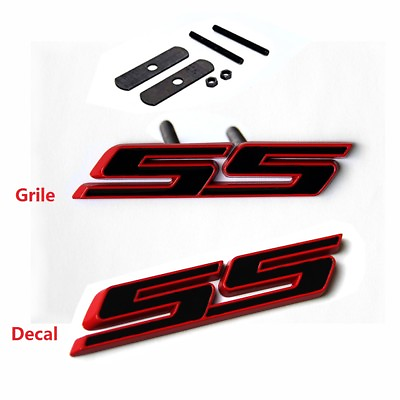 #ad 2x Grille SS 3D Emblem Decal SS Badge For Camaro Chevy series Red line Y $25.26