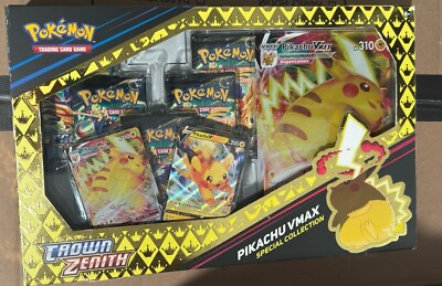 #ad Pokémon TCG Sword amp; Shield Game Crown Zenith Pikachu VMAX Special Collection Box $27.30