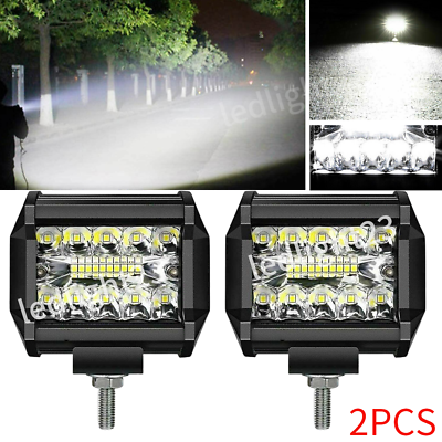 #ad 2 4 10PC 4quot;inch 500W LED Work Light Reverse Fog Lights Spot Flood Off Road Truck $38.87