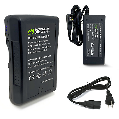 #ad Wasabi Power V Mount Battery 14.4V 6600mAh 95Wh amp; V Mount Battery Charger $108.99