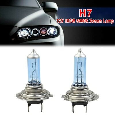 #ad 2x White DC 12V H7 100W 6000K Xenon Lamp Super Bright Halogen Car Headlight Bulb $7.34