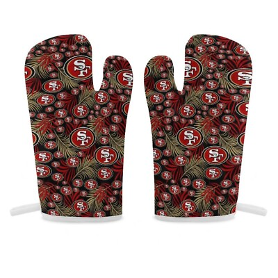 #ad San Francisco 49ers Thermal Gloves Oven Gloves 2 Piece Set of Insulated Gloves $12.98