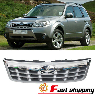 #ad Fits 2011 2012 2013 Subaru Forester Chrome Front Upper Bumper Grille Grill $35.49