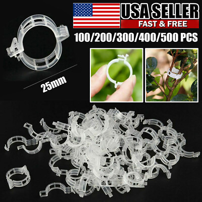 #ad 100 500Pcs 25mm Garden Plant Support Clips Tomato and Veggie Trellis Twine $12.79