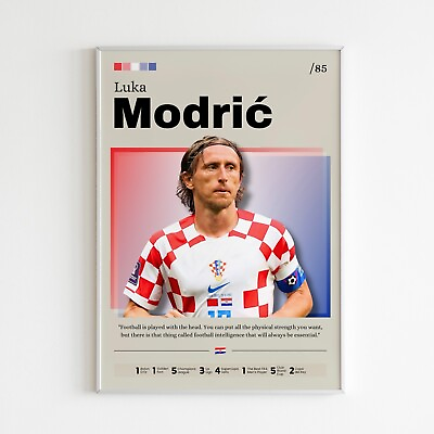 #ad Luka Modric poster Croatia print fan gift Football print Modric print art $26.91