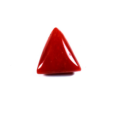 #ad 4.10 Cts 100% Natural Quality Italy Red Coral Triangular Cab Loose GIT Gemstone $129.74
