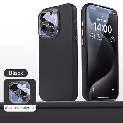 #ad For Iphone 15 Case Shockproof Silicone Phone Cover With Lens Protector $4.80