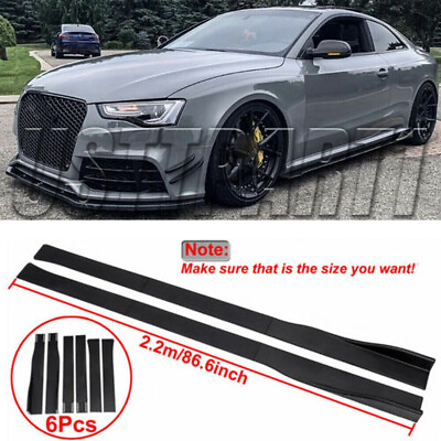 #ad 86.6#x27;#x27; Gloss Black Side Skirts Extension For Audi A3 S3 A4 S4 A5 S5 RS5 A7 A8 UP $49.95