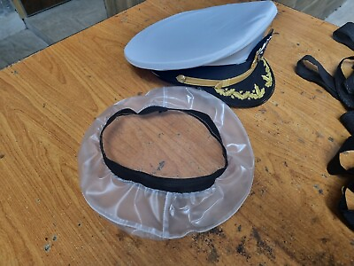 #ad Us Navy Officer Cap US Navy Commander captain Rank Cap with waterproof cover $48.54