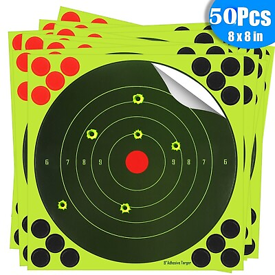 #ad 50 Pack Shooting Paper Targets Reactive Splatter Paper Adhesive Gun Shoot Rifle $16.98
