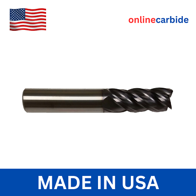 #ad 3 4quot; 4 FLUTE VARIABLE HELIX CARBIDE END MILL SQUARE END TiALN COATED $79.95