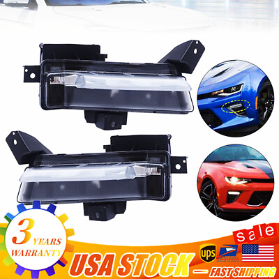 #ad 2x Fog Lights DRL Front Bumper Driving Lamps For 2016 2017 2018 Chevy Camaro SS $63.00