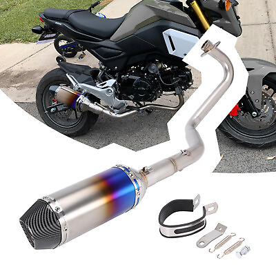 #ad Motorcycle Grom Low Mount Exhaust Pipe 38mm For MSX125 2013 2024 Bike BLUEING $85.90