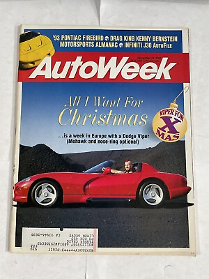 #ad Autoweek Magazine December 21 1992 $13.94