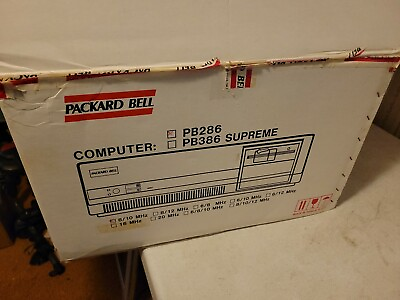 #ad Packard Bell PB286 Vintage Computer PC w Mouse Keyboard Complete in Box CIB $349.95