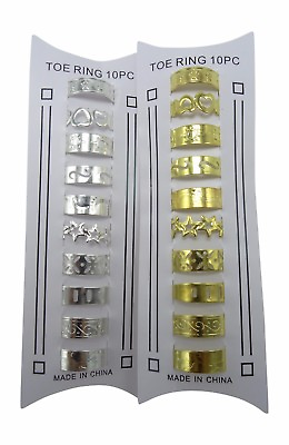 #ad #ad New Set of 20 Assorted Gold amp; Silver Tone Toe Rings #R1240GS $9.99