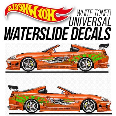#ad 1 64 BRIAN SUPRA FAST AND FURIOUS Custom Universal WaterSlide Decal Hot Wheels $3.99
