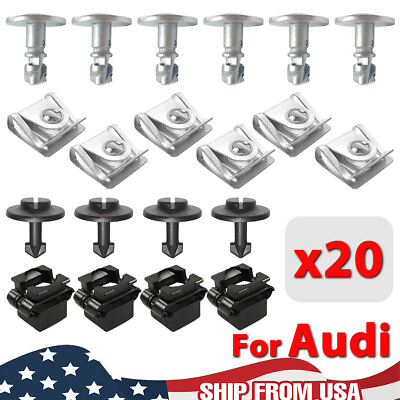 #ad 20X Under Engine Cover Undertray Fitting Clips Kit Metal Screw For Skoda Audi VW $6.79