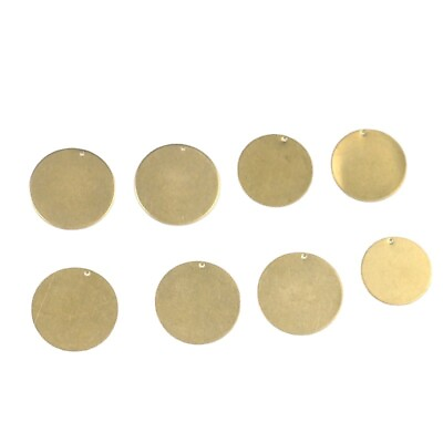 #ad 100Pcs 16mm Blank Round Solid Brass Tags with Hole Stamping Tag for DIY Projects $23.05