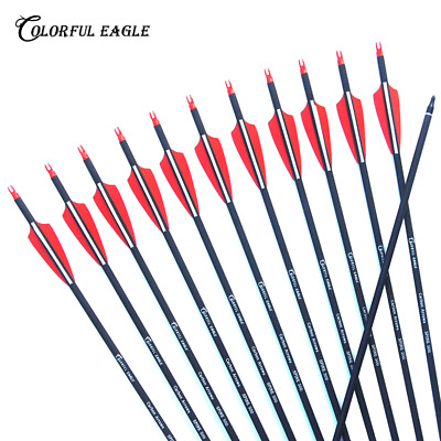 #ad Archery Carbon arrows Replaceable Arrowhead for Compound Recurve Bow Hunting AU $32.33