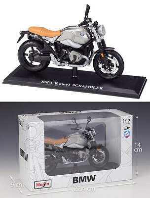 #ad MAISTO 1:12 BMW R Nine T Scrambler MOTORCYCLE With base Model collect Toy Gift $17.59