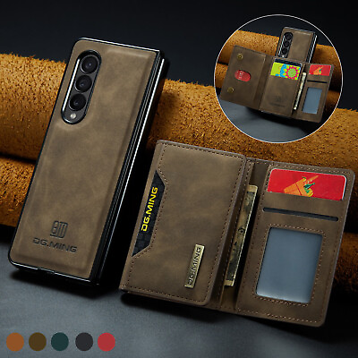 #ad Removable Magnetic Leather Wallet Card Case For Samsung Galaxy Z Fold5 4 Fold 3 $14.65