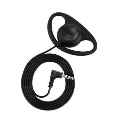 #ad Portable D Shape Earphone 3.5mm Listen Only Earpiece Headset fits Radio 1 Pin $9.55