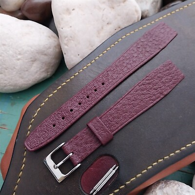 #ad 18mm Wire Solid Lug Open End Hirsch Saddle Leather nos Unused Vintage Watch Band $73.82