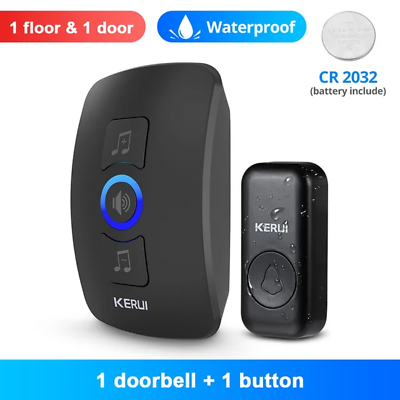 #ad M525 Outdoor Wireless Doorbell Waterproof Smart Home Door Bell Chime Kit LED Fla $15.37