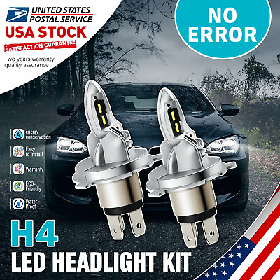 #ad H4 9003 LED Headlight Bulbs High Low Beam Conversion Kit 6000K Canbus 2X 20000LM $19.19