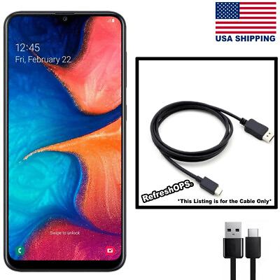 #ad Samsung Galaxy A20 Smartphone USB Cable Transfer Cord Replacement $13.89