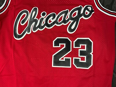 #ad Michael Jordan 23 GOAT Chicago Bulls Rookie Mens Jersey Red Retro Classic $29.99