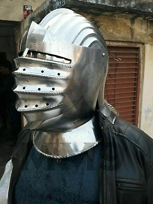 #ad 16Ga Sca Larp Medieval Knight Tournament Close Armor Helmet $306.00