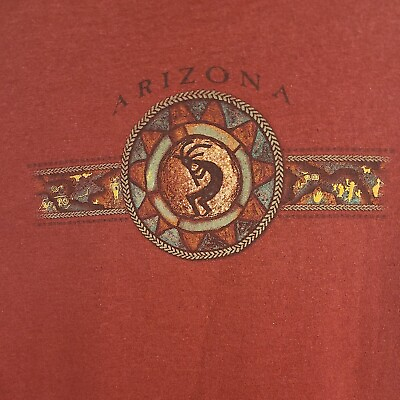 #ad Eco Mountain Arizona Medium Mens Red Graphic Logo Tshirt Made In USA $14.99