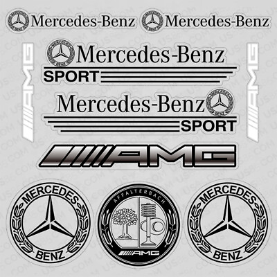 #ad For Car Merceds AMG Racing Sport Sticker 3D Decal Stripes Logo Decoration $9.99