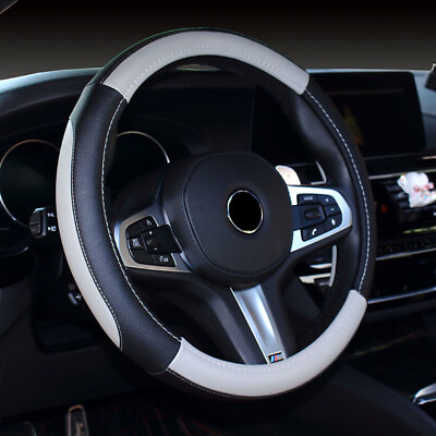 #ad 38cm Steering Wheel Cover Four Seasons Universal car handlebar cover stitching $16.45