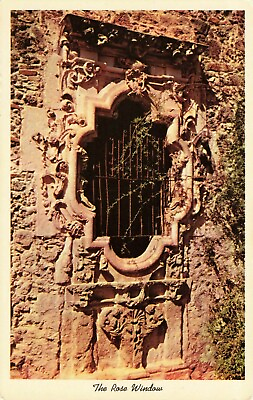 #ad Postcard Close Up View of Rose window Mission San Jose Texas $4.75