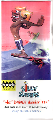#ad Silly Surfers Model Kit Hot Dogger Hangin Ten with crustacean NIB Hawk Classic $15.98
