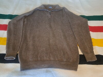 #ad Men’s Vtg The Alpaca Connection 1 4 Zip Sweater Handmade XL Bolivia $25.00